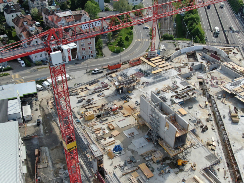 Die Baustelle: In St. Gallen entsteht die neue Halle 1. | © alkus AG