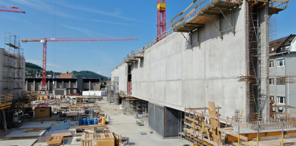 Kern-Kranz-Konstruktion: Olma Neuland Kern-Kranz-Konstruktion der neuen Olma Halle 1. | © alkus AG